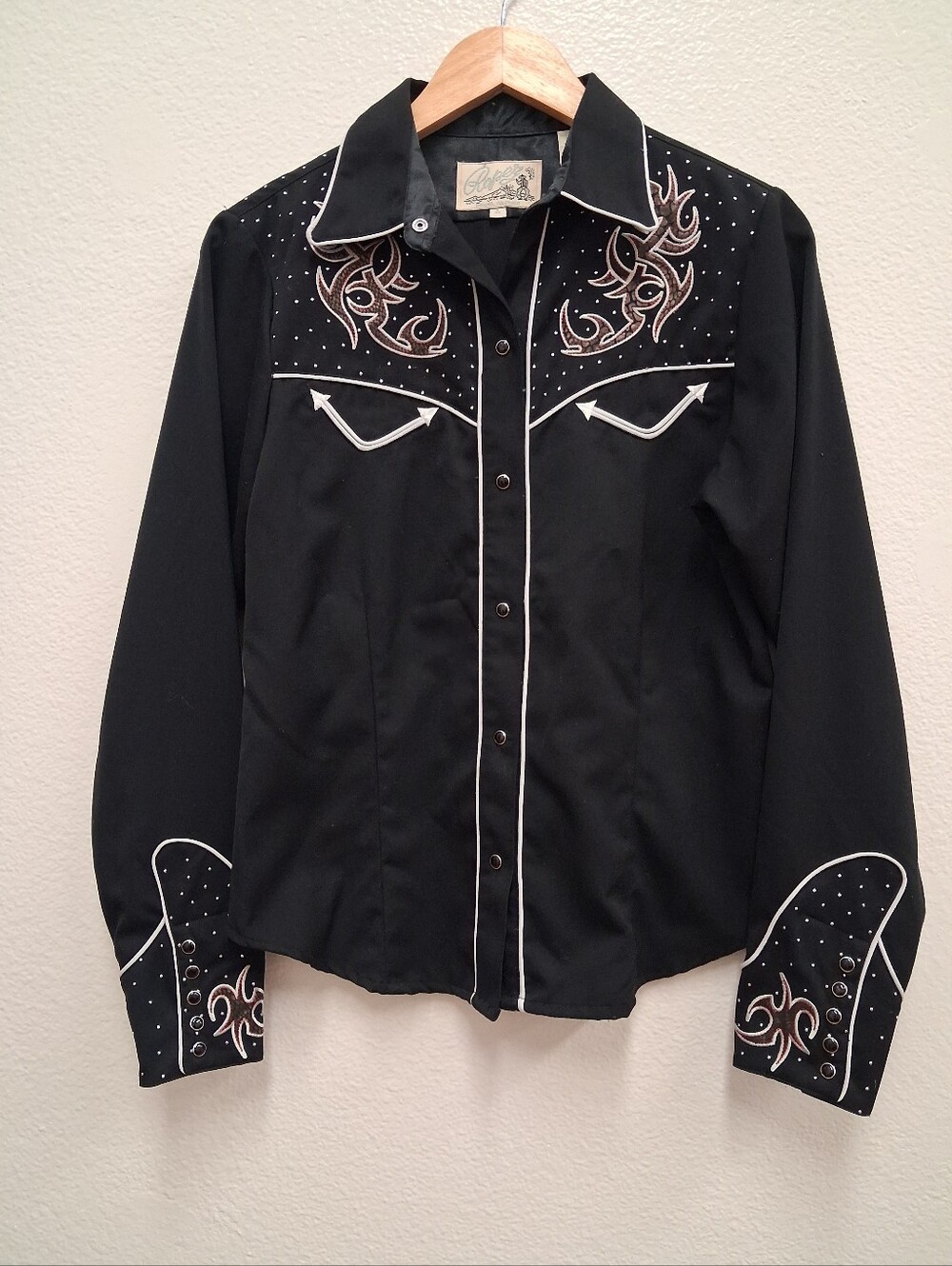 Vintage Roper Western Pearl Snap Shirt Womens Medium Embroidered Tribal
